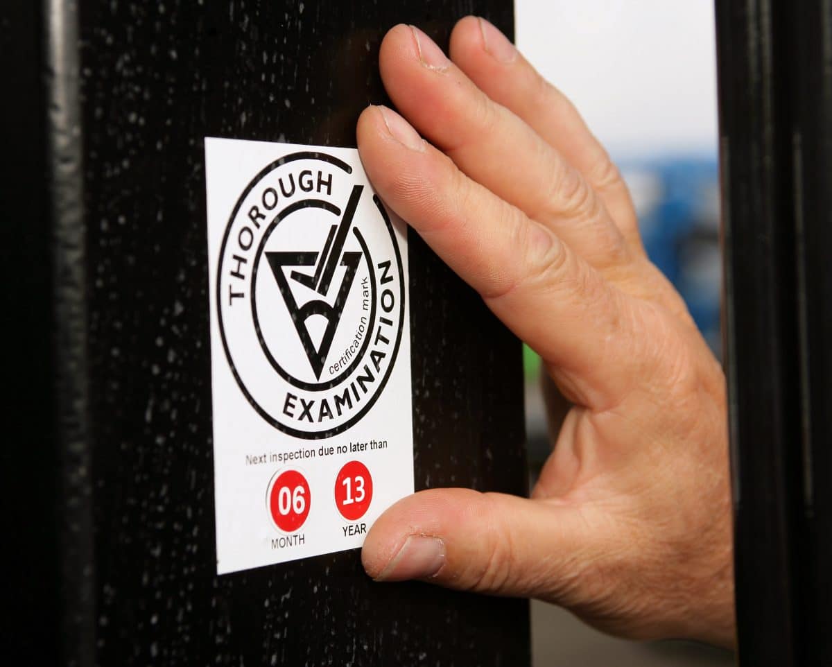 Thorough Examinations Kitemark Sticker