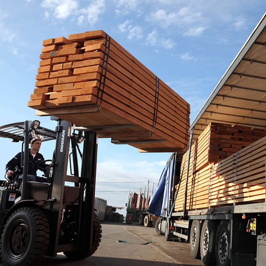 Doosan Diesel Forklift Truck Loading HGV - KS Lift Trucks