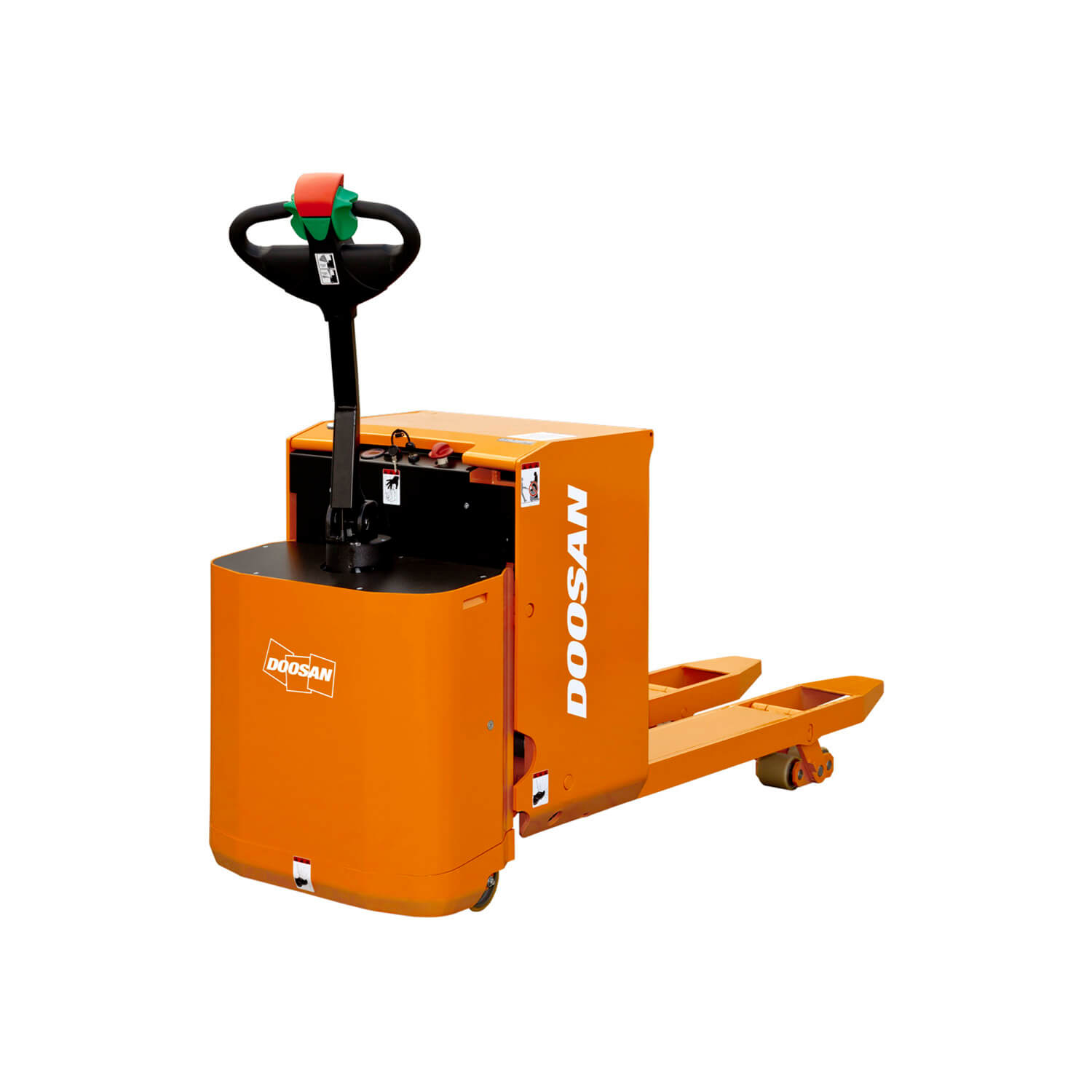 Isolated Doosan 1.8 – 5 Tonne Powered Pallet Trucks