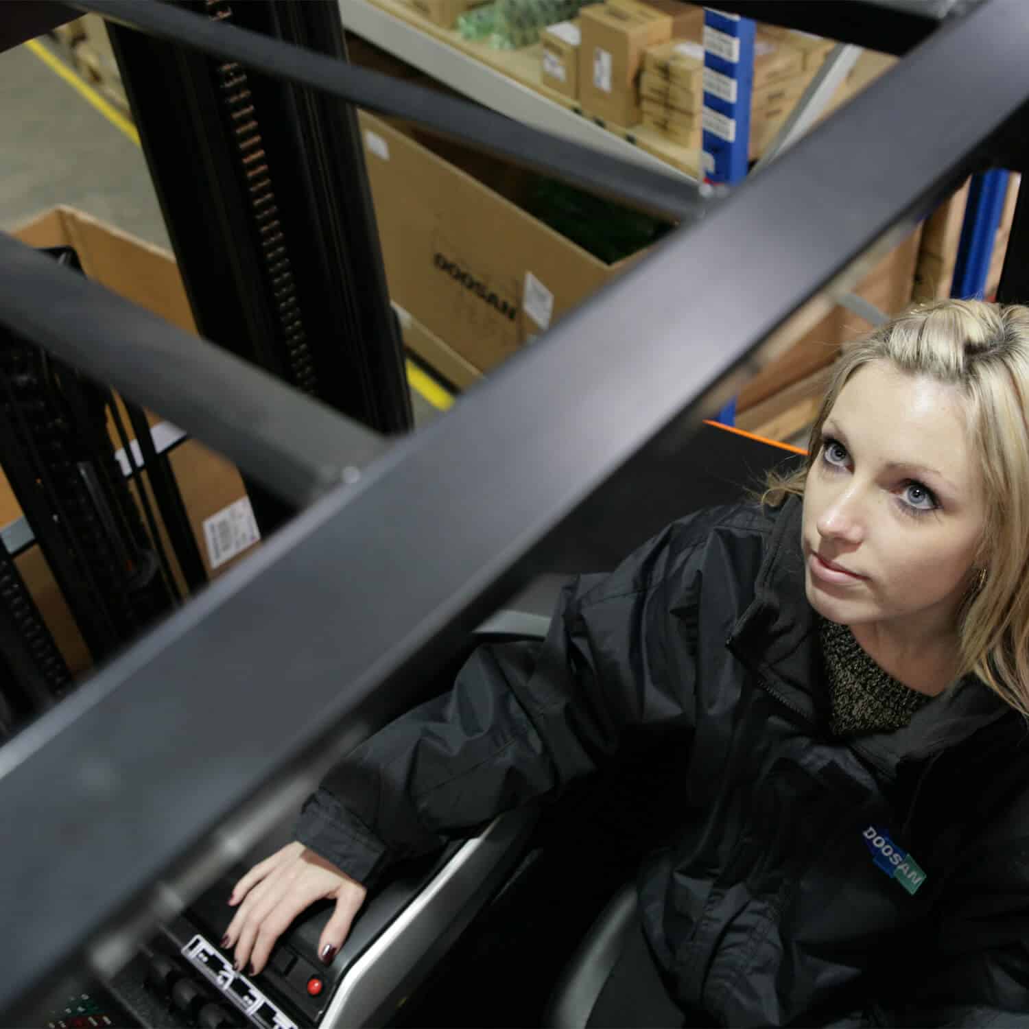 woman Doosan Reach Trucks