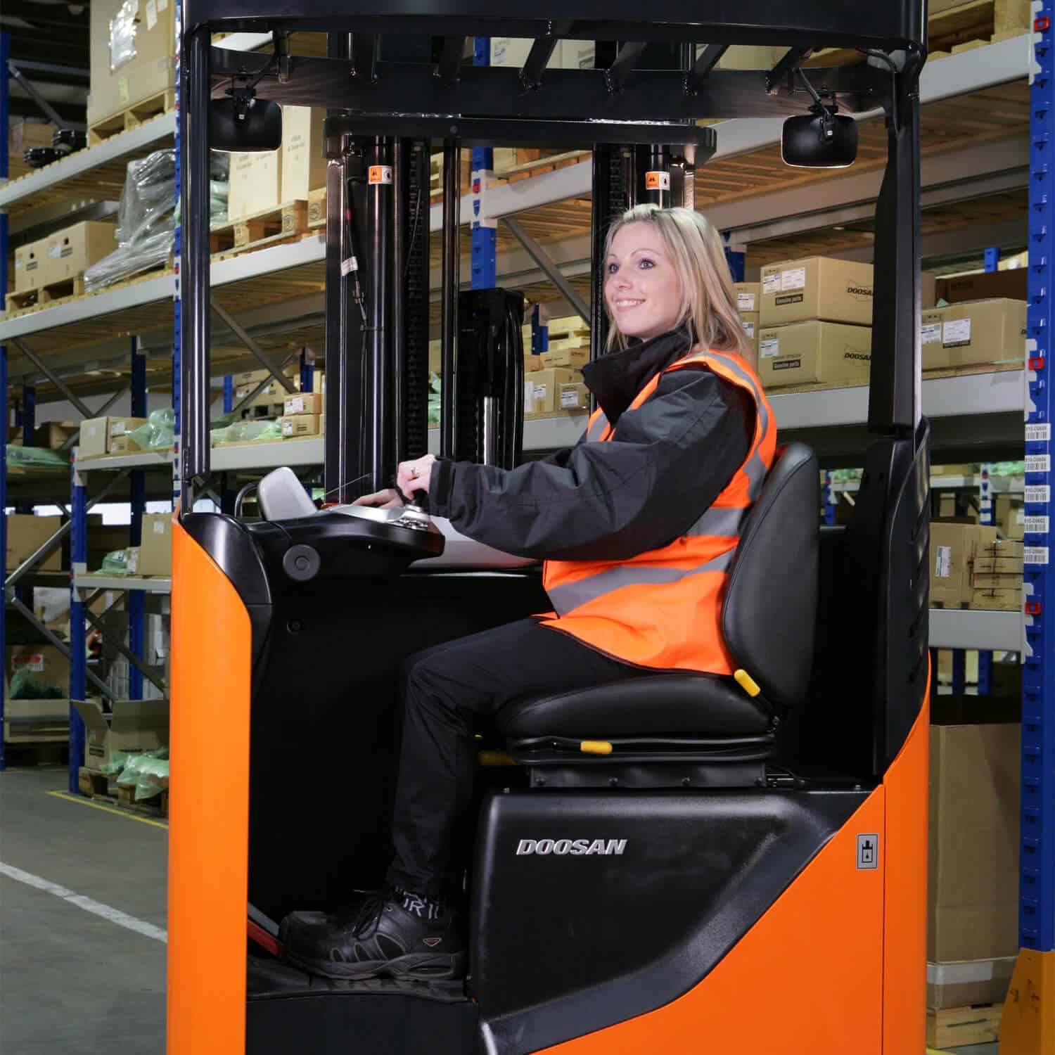 driving Doosan Reach Trucks