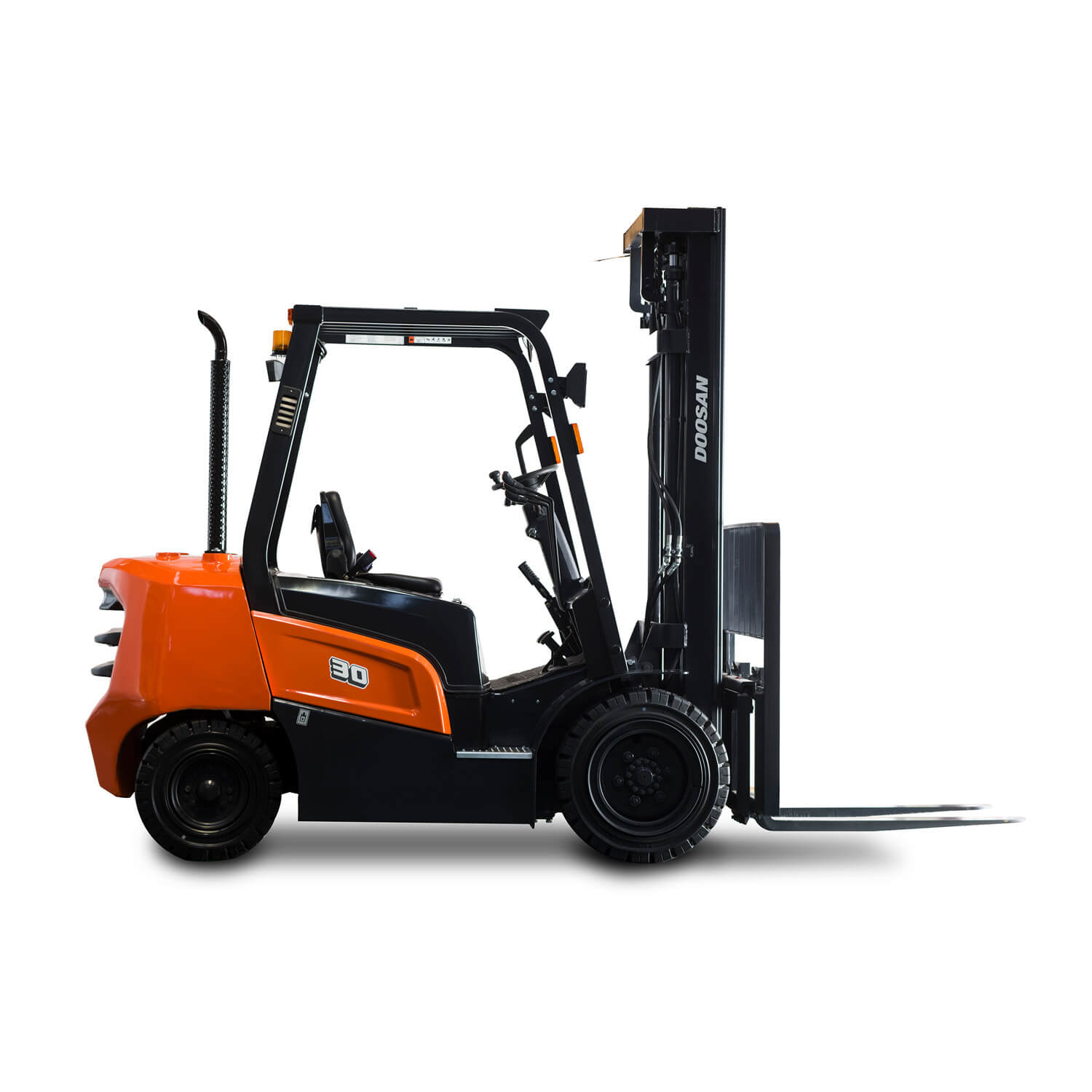Isolated Doosan NX Plus Series Side view - KS Lift Trucks
