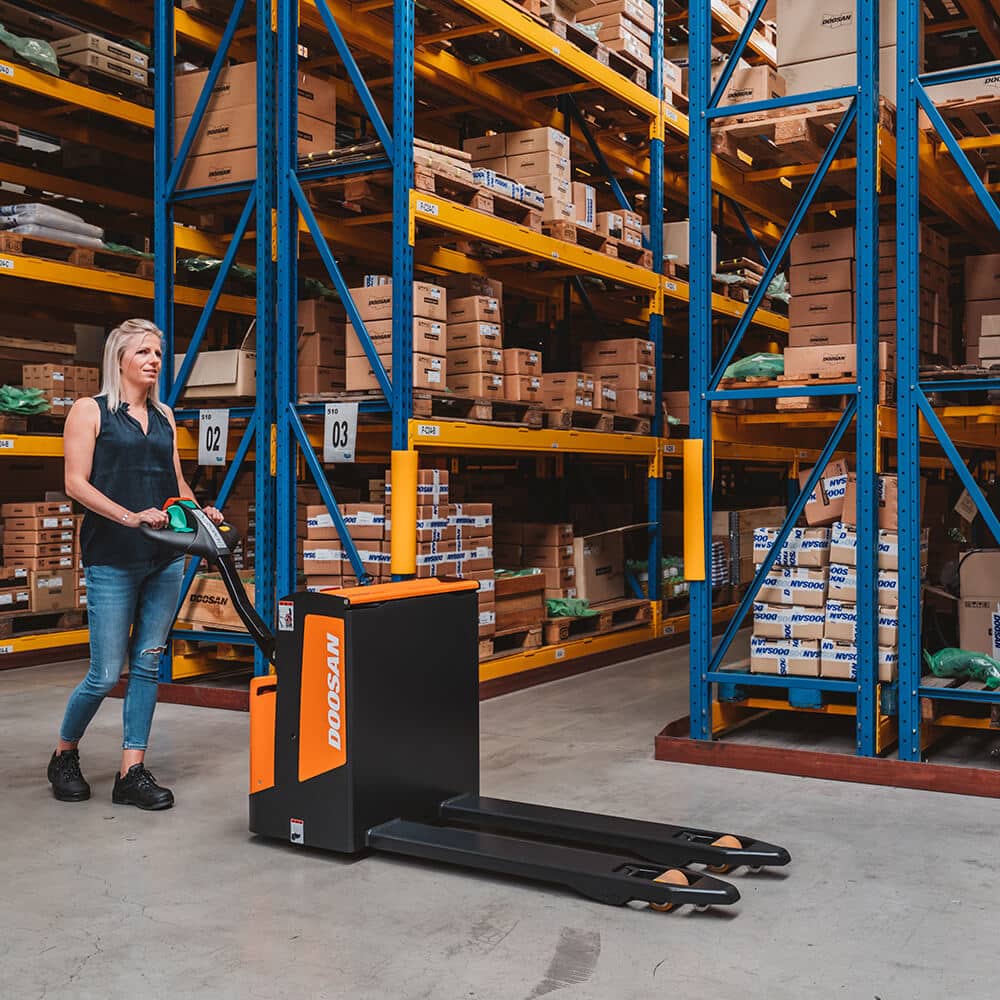 Empty Doosan Pallet Handling Truck